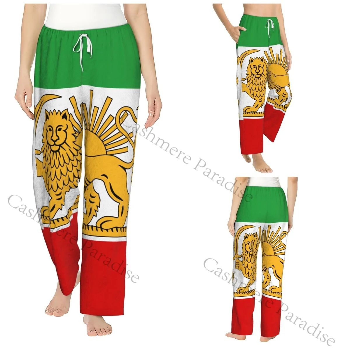 

Iran Flag Warm Women Pajama Pants Flannel Sleep Bottoms Soft Fleece Loungewear