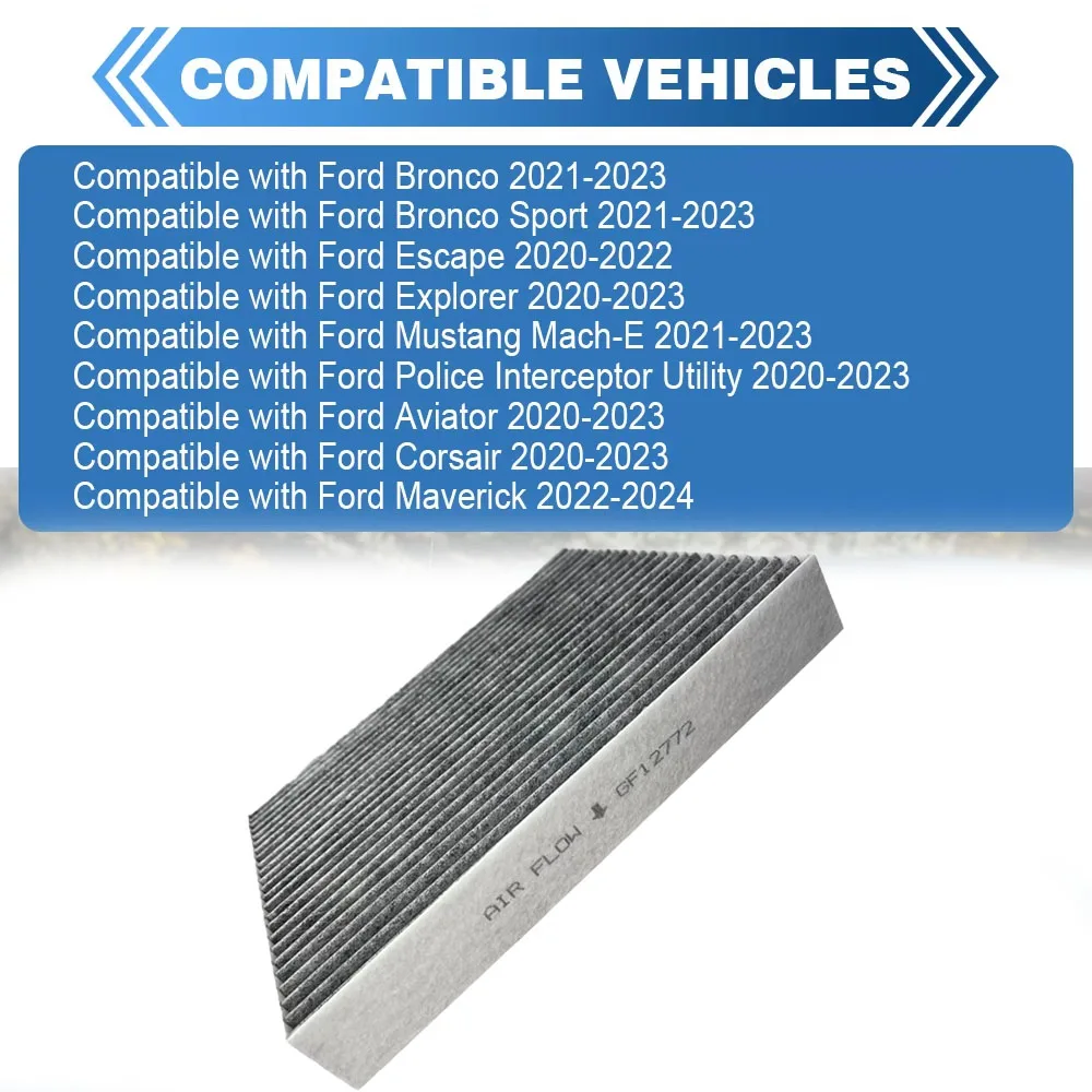 For Ford Interceptor Utility Explorer Aviator Corsair 2020-2023 Bronco 2021-2023 Cabin Air Filter JX6Z19N619BA CF12772