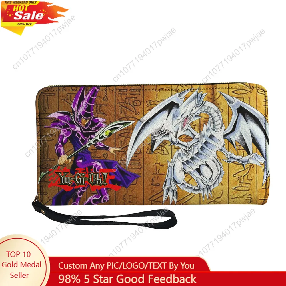 

Yu Gi Oh Anime Yugi Muto Custom Wallet Purse Sprunki Mens Womens Zipper Long Wallets Double Print Portable Wallet Gift Bag