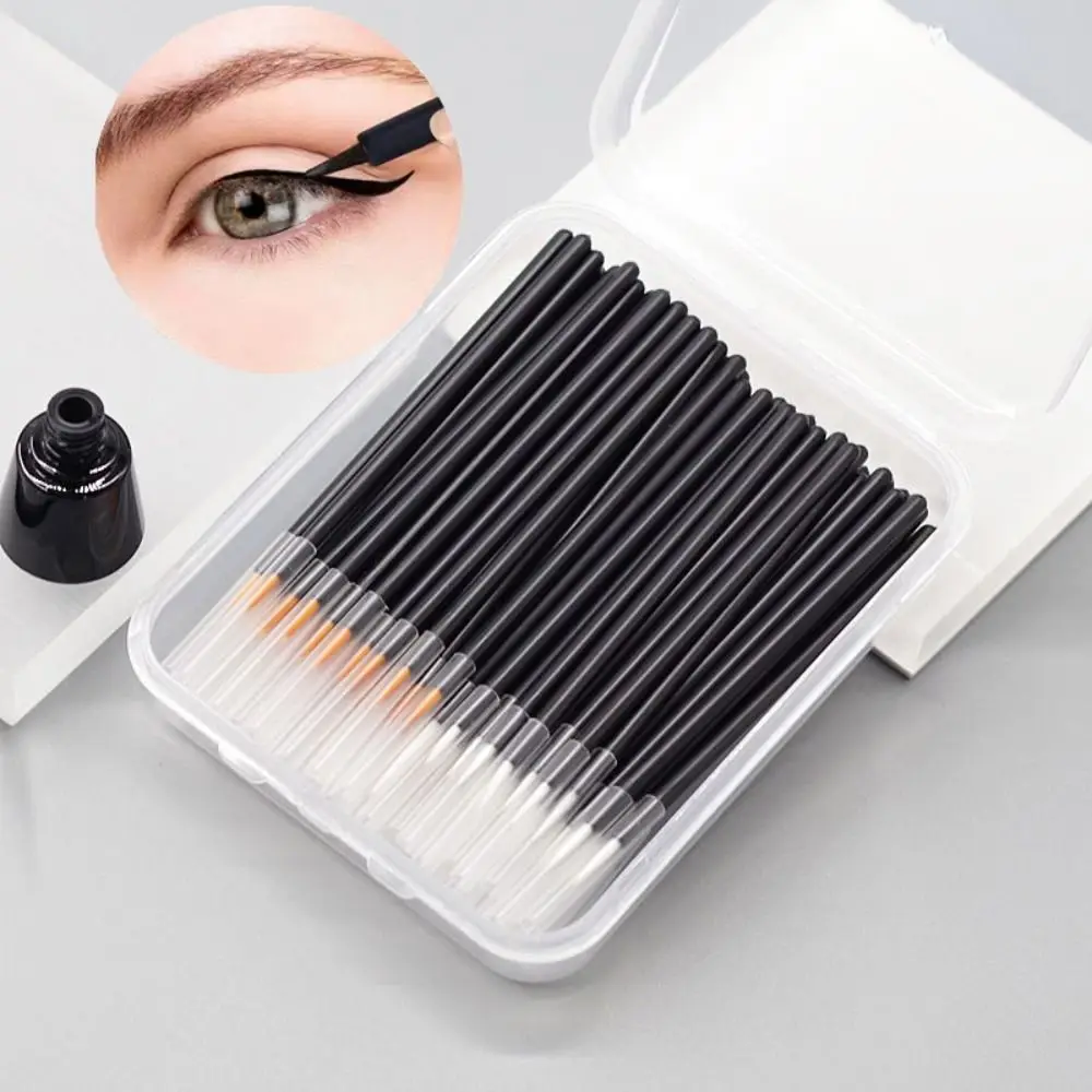 50/100Pcs Eyelash Micro Disposable Eyeliner Brush Precision Super Fine Lip Liner Contour Brush Individual Professional Women