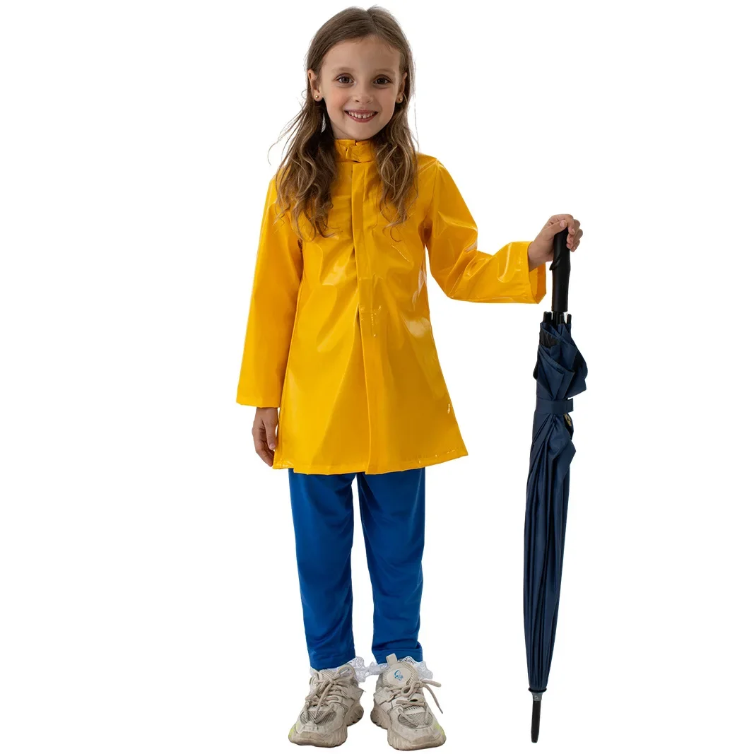 Assustador Cosplay para adultos e crianças, peruca coralina, casaco amarelo, porta secreta, filmes de terror, festa de Halloween, terno tamanho