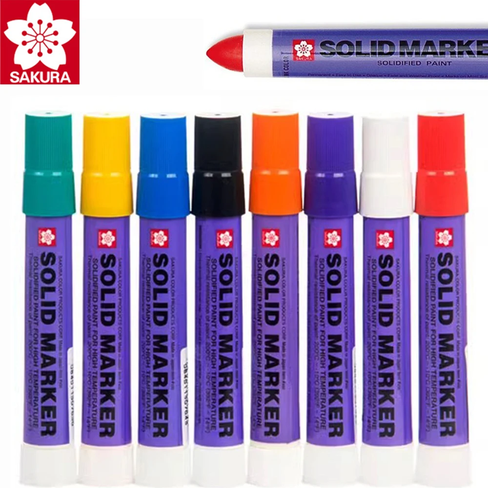 

8 шт., маркеры с твердой краской Sakura XSC, стальная пластина, написание шин, граффити, водостойкая перманентная маркировка, промышленные офисные принадлежности