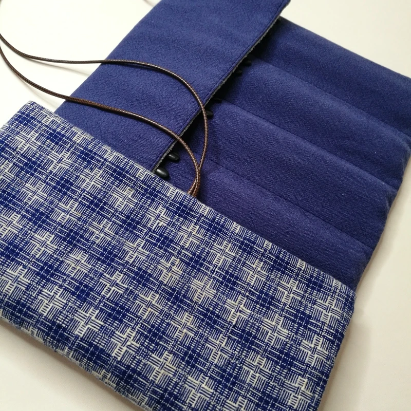 Pencil Case Retro Chinese Style Fabric Pen Bag Stationery Storage Bag Roller Shutter Stationery Bag Portable Pen Protection Case