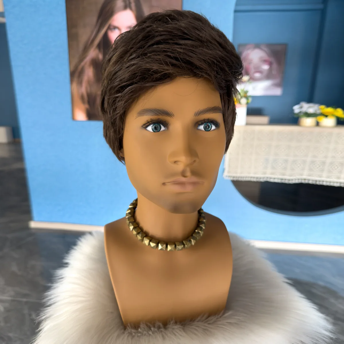 European American Fashion Male Mannequin Head Customized PVC Man Mannequin Head For Wig Display Factory Supply Wholesale