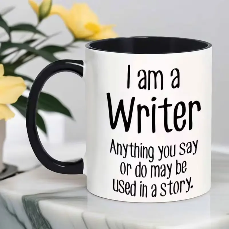 1 Fun Mug Suitable for Writers, Perfect for Coffee or Juice, 11 Ounces or 360 Milliliters, Ideal as a Gift