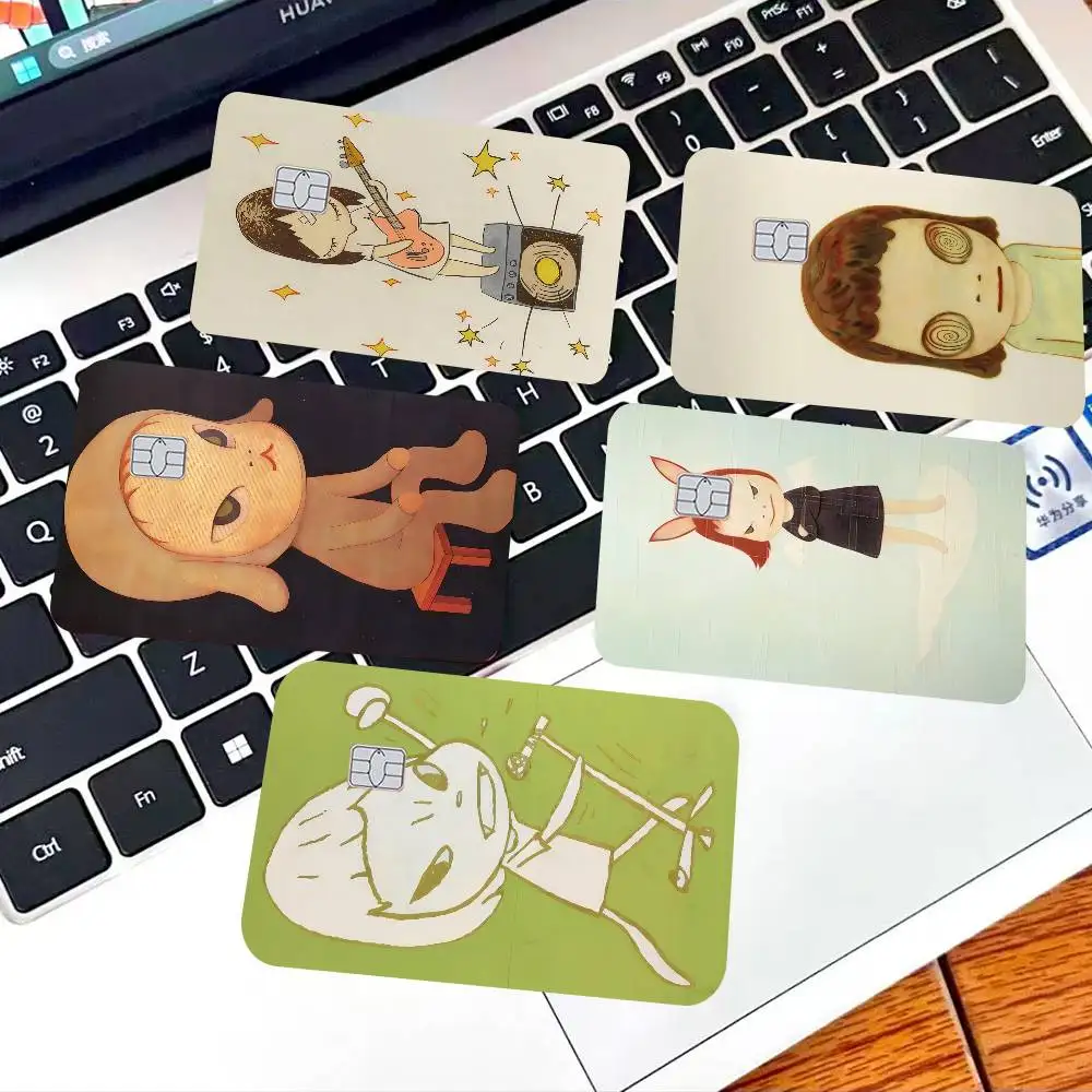 Sleepwalking Dolls Yoshitomo Nara Anime Spend or Save Funny Shell Ultra Thin No Fade Sticker Skin Film for Debit Credit Card