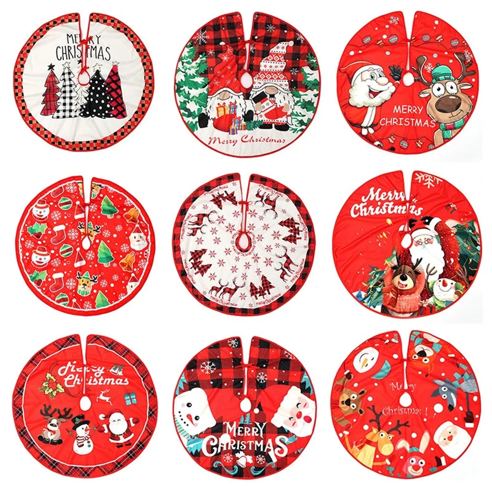 Party Decor Christmas Tree Skirt Merry Christmas Happy New Year Outdoor Blanket Home Supplies Tree Accessories Xmas Floor Cover