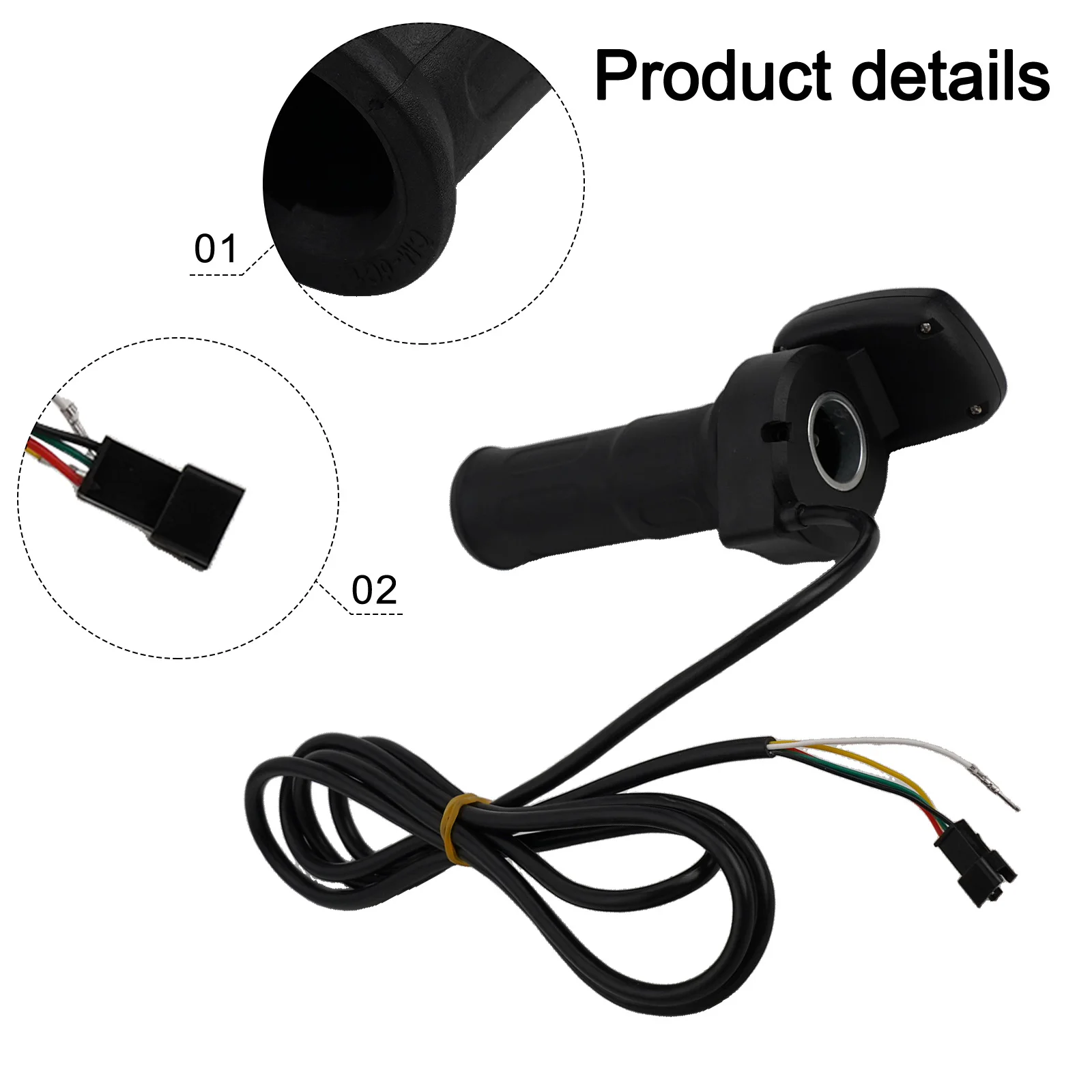 

Electric Bike Throttle Black Electric Vehicle Throttle Sine Wave Or Square Wave Supports 36V, 48V, 60V LCD Display