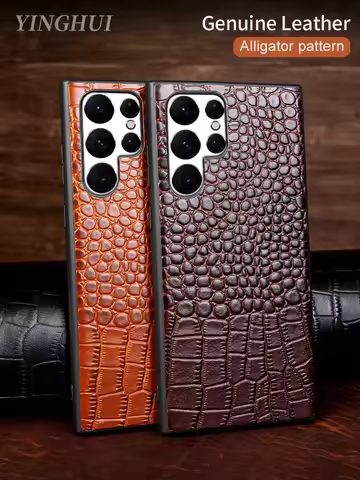 Genuine Leather Cover Case for Samsung Galaxy S22 Ultra S23 S21 S20 FE S10 Plus Note 20 10 A53 A51 A52 5G A72 A71 Phone Shell