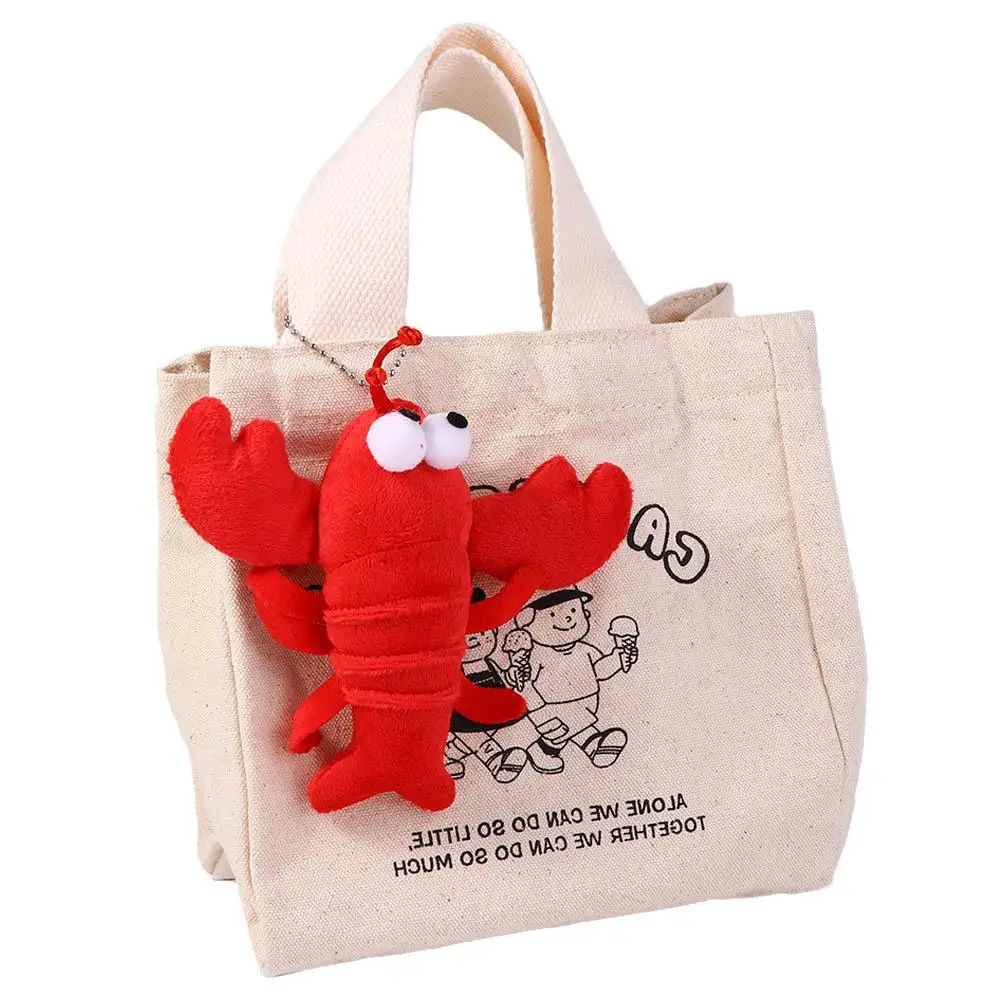 14*17cm Stuffed Animal Pendant Prop Bag Pendant Schoolbag Decoration Crayfish Plush Toy Keychains Red Lobster Stuffed Keychain