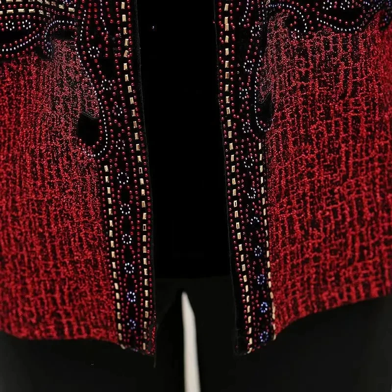 وهمية قطعتين سترة المرأة 2025 الخريف الربيع طويلة الأكمام سترة عالية الجودة الديكور سترة للنساء #6