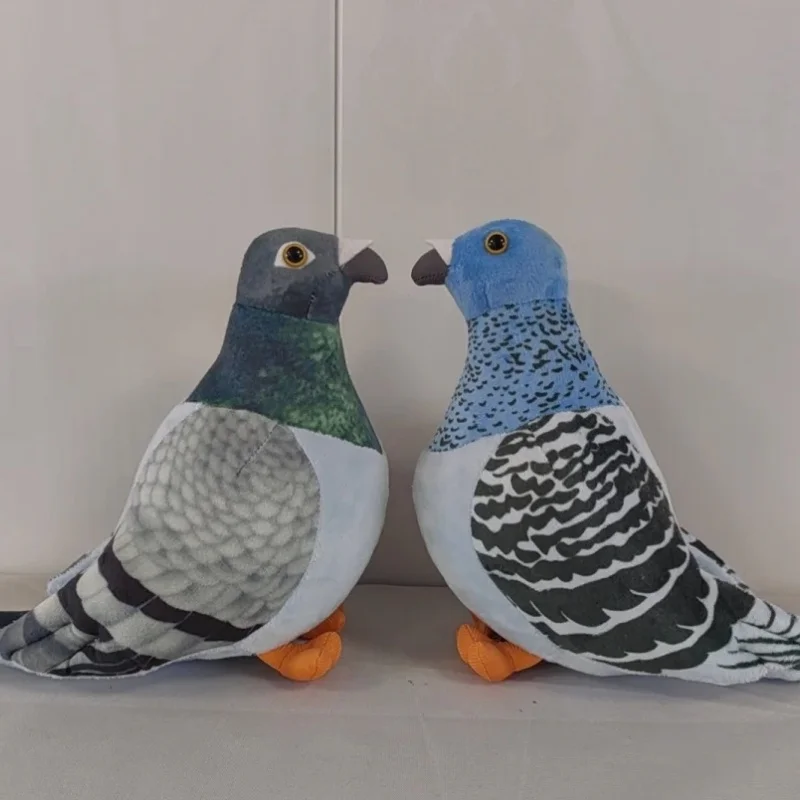 Cute Simulation  Toy Pigeons Plush Toy Cute Grey White Rock Pigeon Doll Small Letter Carrier Pigeons Bird Peace Doves Soft