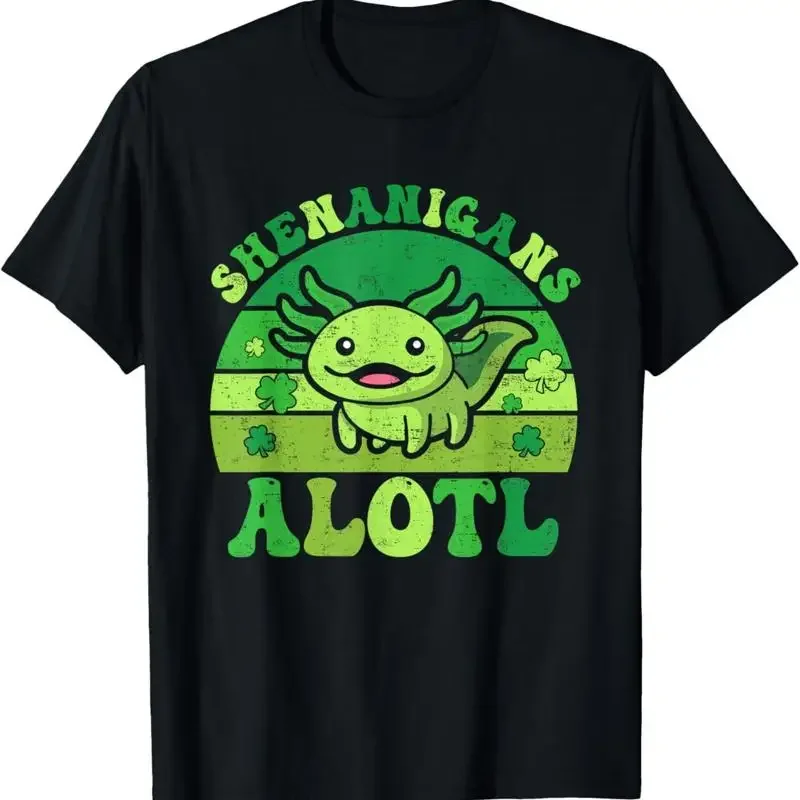 Axolotl St Patricks Day Alotl Shenanigans Women Girls Kids T Shirt