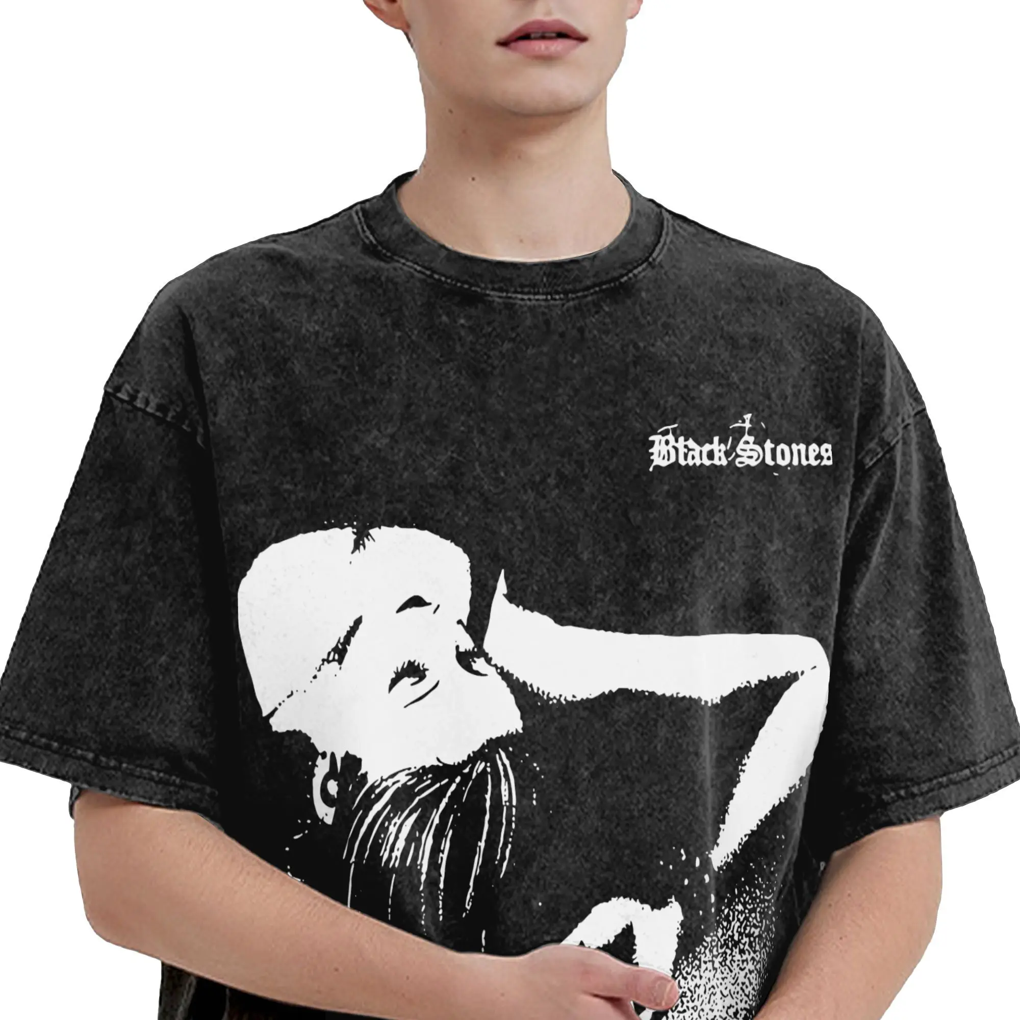 ナナ・オサキ アニメ ウォッシュドTシャツ ストリートウェア ヒップホップ ファッションTシャツ マンガTシャツ メンズ レディース 半袖 ハイストリート グラフィック