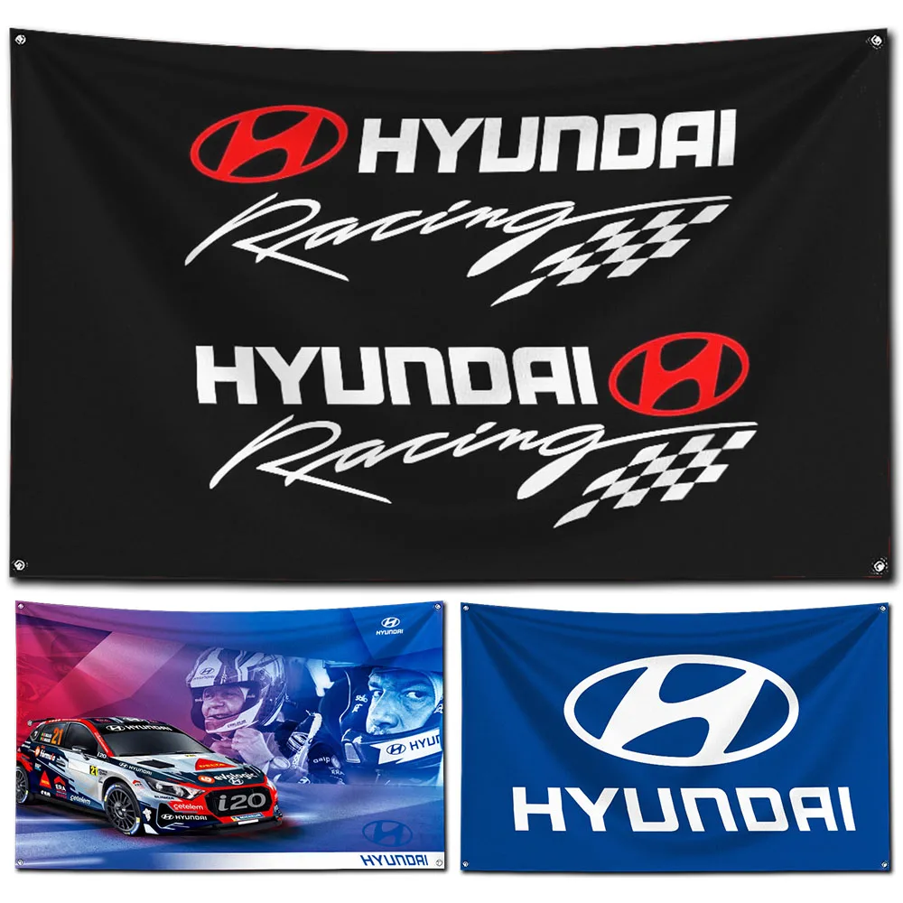 3x5 Ft Hyundais Flag Banner Polyester Printed Garage or Bedroom Living Room Decoration