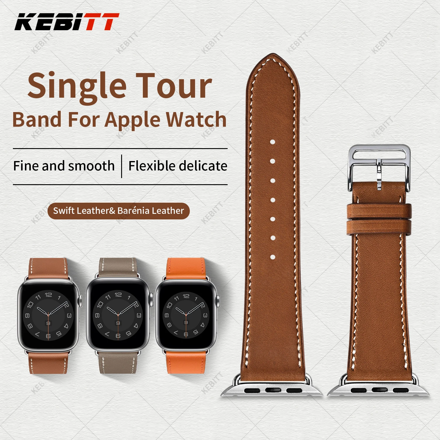 

Kebitt для Apple Watch Series 10 Ultra2 9 8 7 6 ремешок высокого качества из натуральной кожи ремешок Iwatch 46 мм 42 мм 41 мм 45 мм 49 мм браслет