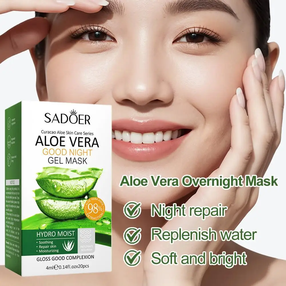 

Aloe Vera Collagen Gel Mask Overnight Repair For Oily & Dry Skin, Oil Control, Hydration Moisturizing Non-Greasy Gel Face Mask