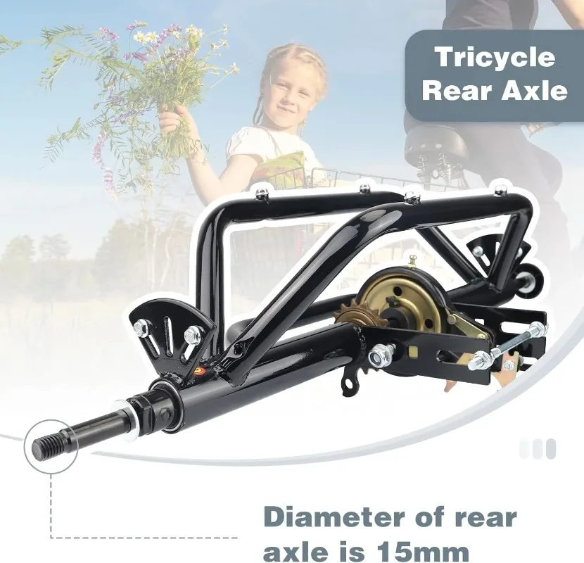 

Whol ale high quality durable tricycle wheel rear axle assembly