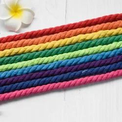 5mm 5Yards Macrame Cord Natural Cotton Rope Colorful Thread Braided Macrame Materials for DIY Crafts Handwork Home Decoration