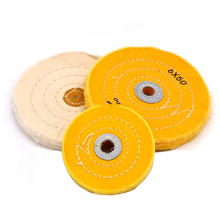 

Полировальный круг с отверстием 3 мм/16 мм, 75-200 мм, полировальный круг, желто-белый тканевый круг для настольной шлифовальной машины, аксессуары для электроинструментов