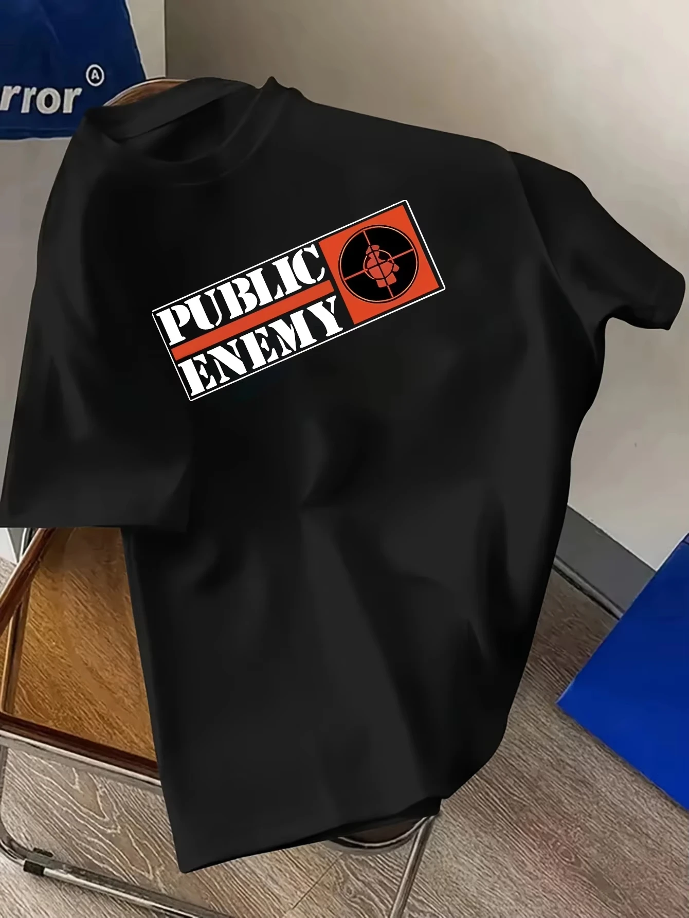 تي شيرت Public Enemy مطبوع من القطن كاجوال بأكمام قصيرة قابلة للتنفس، ملابس الشارع برقبة دائرية للرجال والنساء #1