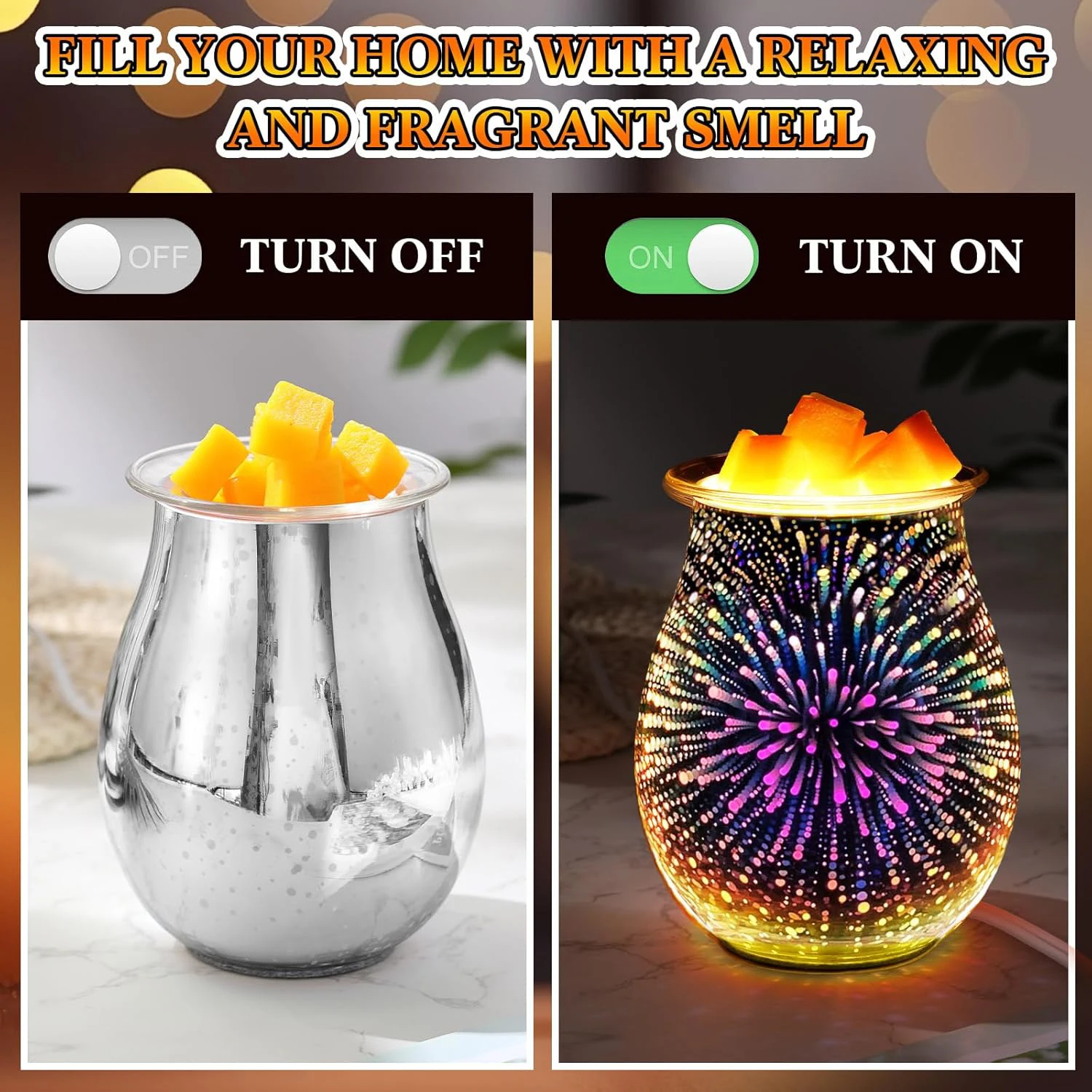 ワックスメルト 3Dガラス 電気式ワックスメルトウォーマー - Home Fragrance Wax Melts のレビューと価格