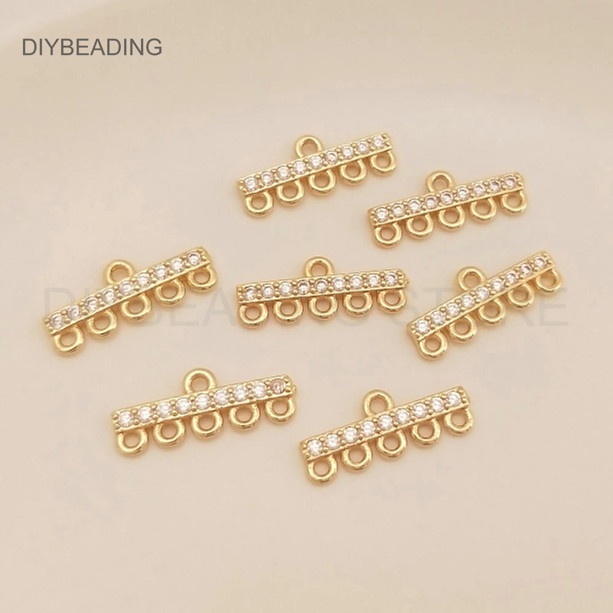 Connector Charms for Chandelier Earring Making 14K Gold Plated Multi Strand Rectangle Multiple Row Tribal Earring Charms Finding