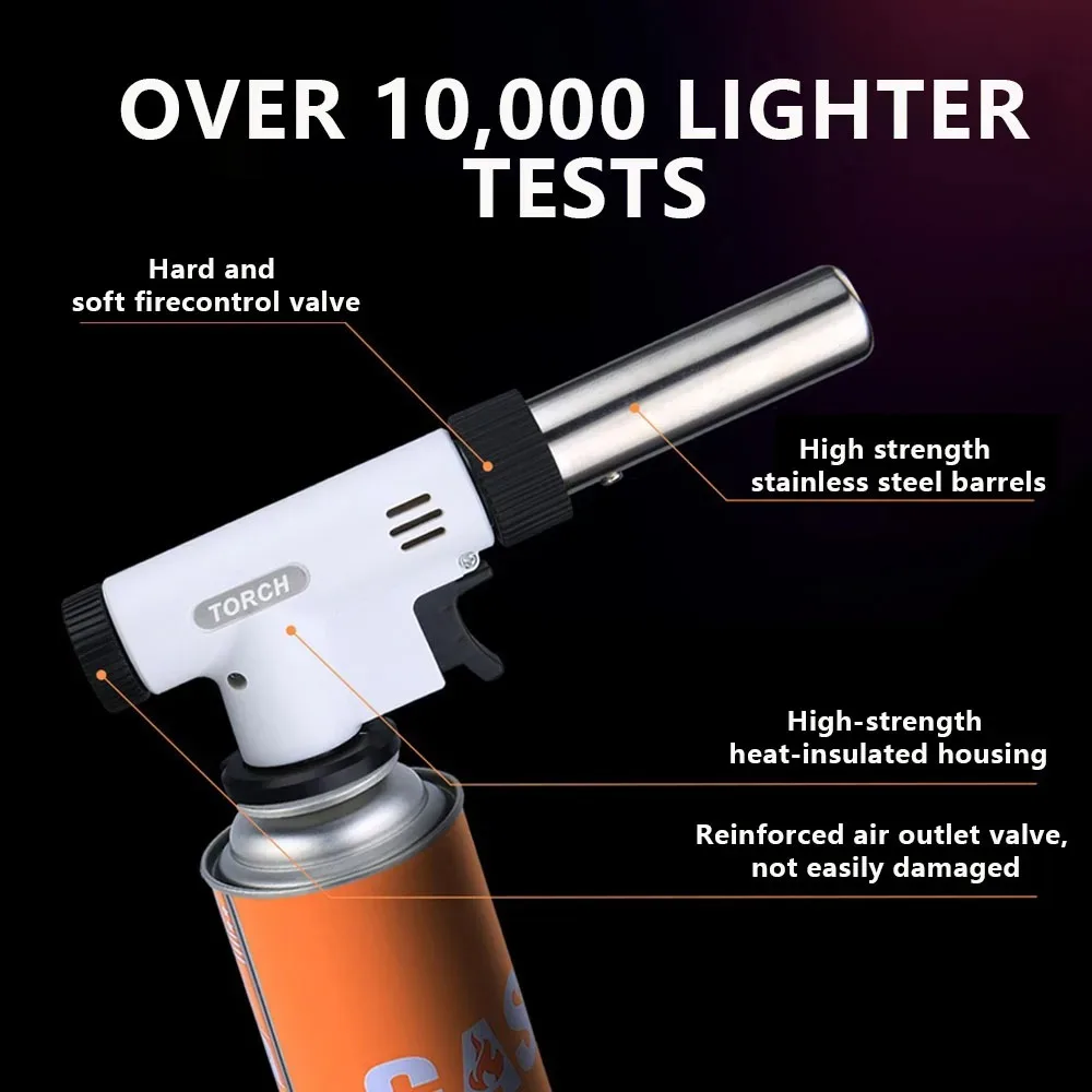 Adjustable Butane Torch, Refillable High Temperature Cooking Torch Lighter for Creme Brulee, BBQ, Camping, Soldering, Crafts, Ki