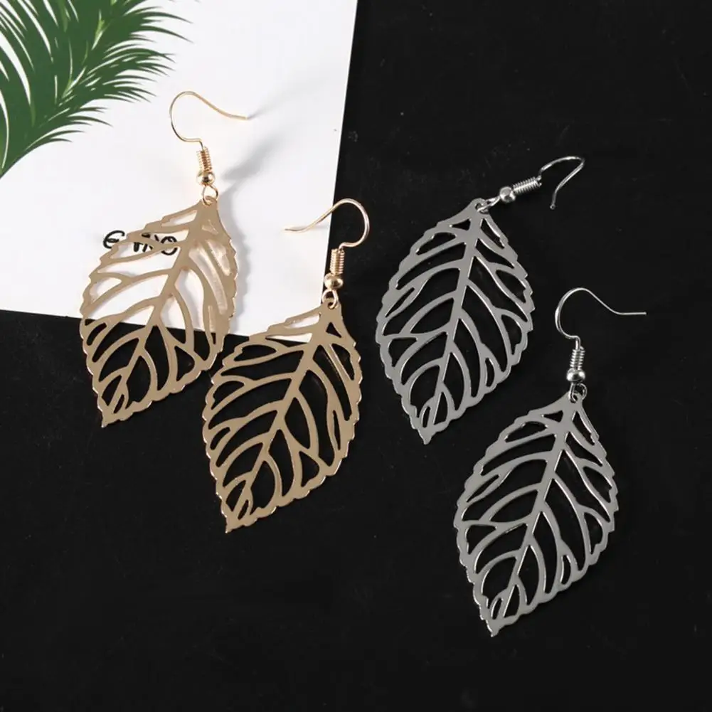 3 Pairs Dangle Earrings Attractive Anti-rust Hook Earrings Tree Leaf Drop Dangle Earrings Jewelry Accessory