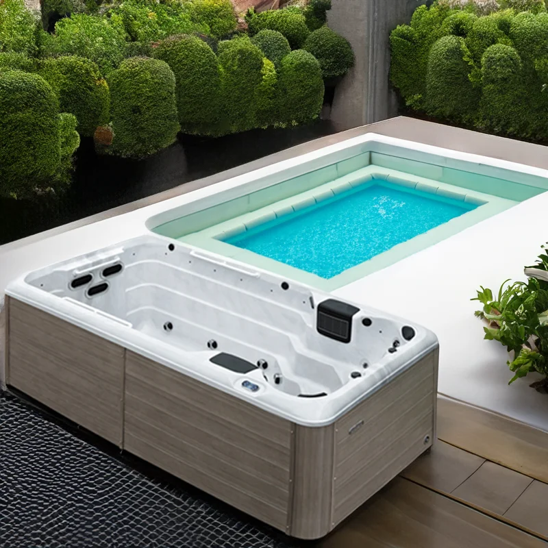 Piscina Spa con Hidromasaje de 4.5M con Sistema Balboa para Jardín, Verano y Ocio al Aire Libre