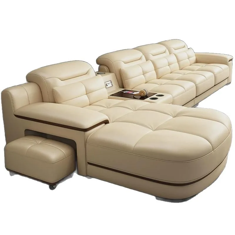 Sofa simple modern living room sofa size apartment real cowhide whole concubine sofa