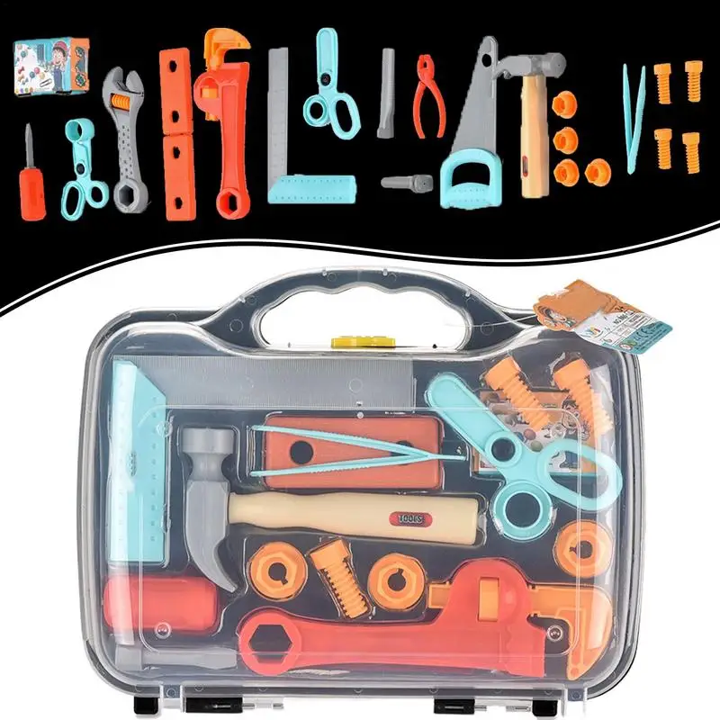 Kids Toolbox Kit Children Hand Tools Construction Role Play Activity Simulation Repair Tools Toys Engineering Puzzle Toys Gifts