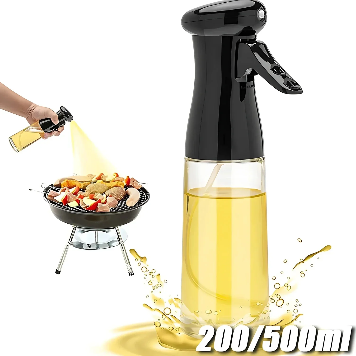 200/500ml Oil Sprayer Bottle Home Kitchen Cooking Oil Dispenser Fitness Fat Loss Camping BBQ Vinegar Sauce Sprayer Bottle