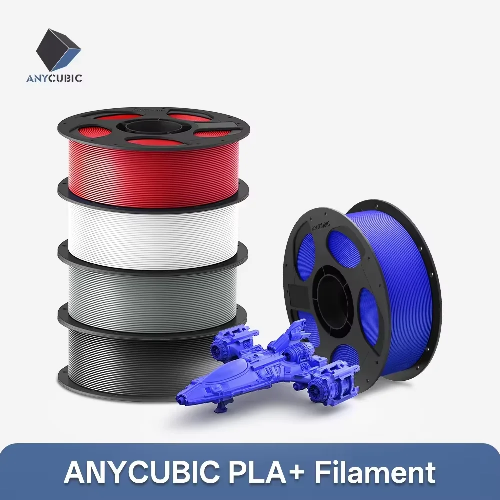 Anycúbico pla + filamento de impressora 3d 1.75mm 1kg/rolo alta precisão pla plus material de impressão 3d consumíveis de borracha plástica