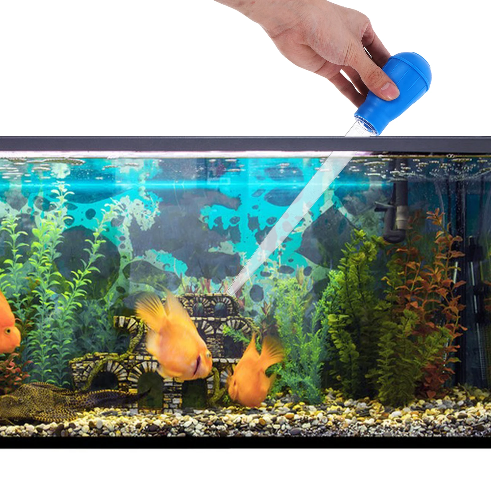 

Aquarium Manual Clean Pipette Fish Tank Cleaner Practical Durable Extender Tool for Aquarium Waste Removal and Water Changing