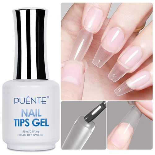 Imagen 2 del producto Gel de pegamento para uñas de 15ML para puntas acrílicas para extensión rápida de uñas, Base transparente, adhesivo de diamantes de imitación, barniz semipermanente UV