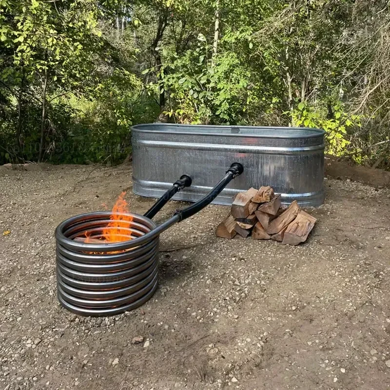 Rust Proof Stainless Steel Wood Fire Heating Plate Kit Spiral Heating Plate for Cedar Hot Tubs, Luxury Camping Cabins,