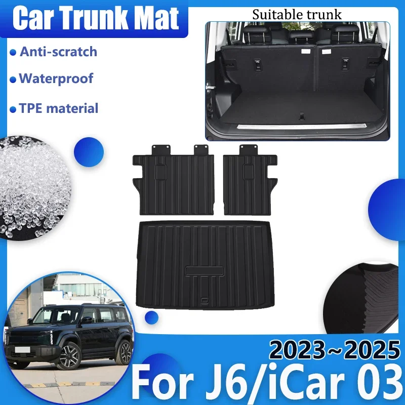 

Car Trunk for Chery iCar 03 2023~2025 Jaecoo J6 Auto TPE Trunk Floor Mats Cover Anti-dirty Carpet Liner Storage Pad Accessories