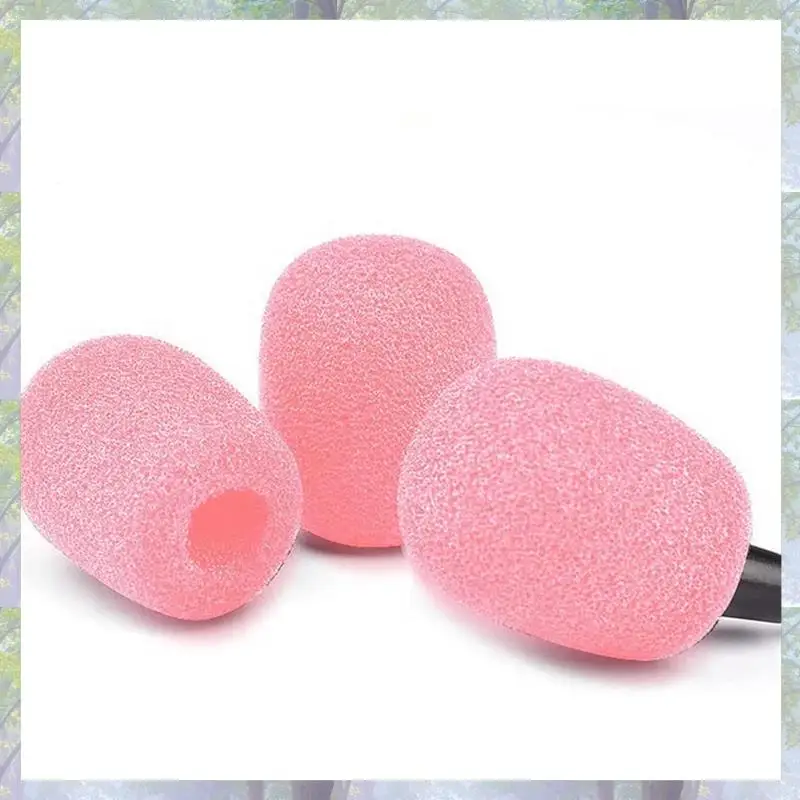 20 Pack Lapel Headset Microphone Windscreen, Microphone Sponge Foam Cover Mini Size Lavalier Microphone Windscreen Pink