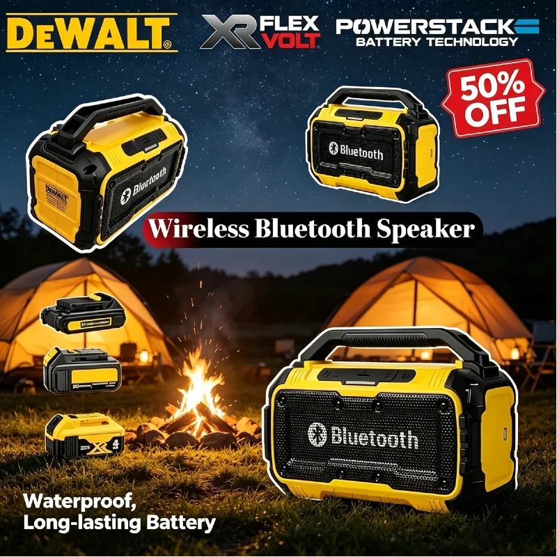 

Портативная электрическая колонка Dewalt, беспроводной Bluetooth-совместимый сабвуфер, водонепроницаемый громкоговоритель для строительных площадок, стереосистема