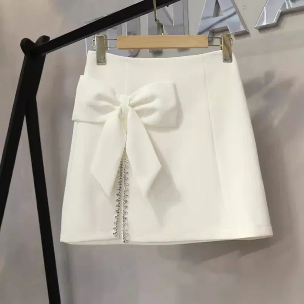 

Comfortable Women's Clothing Harajuku Casual Skirt White Bow Slit Skirt Daily Wear Four Seasons Wear New Condition
