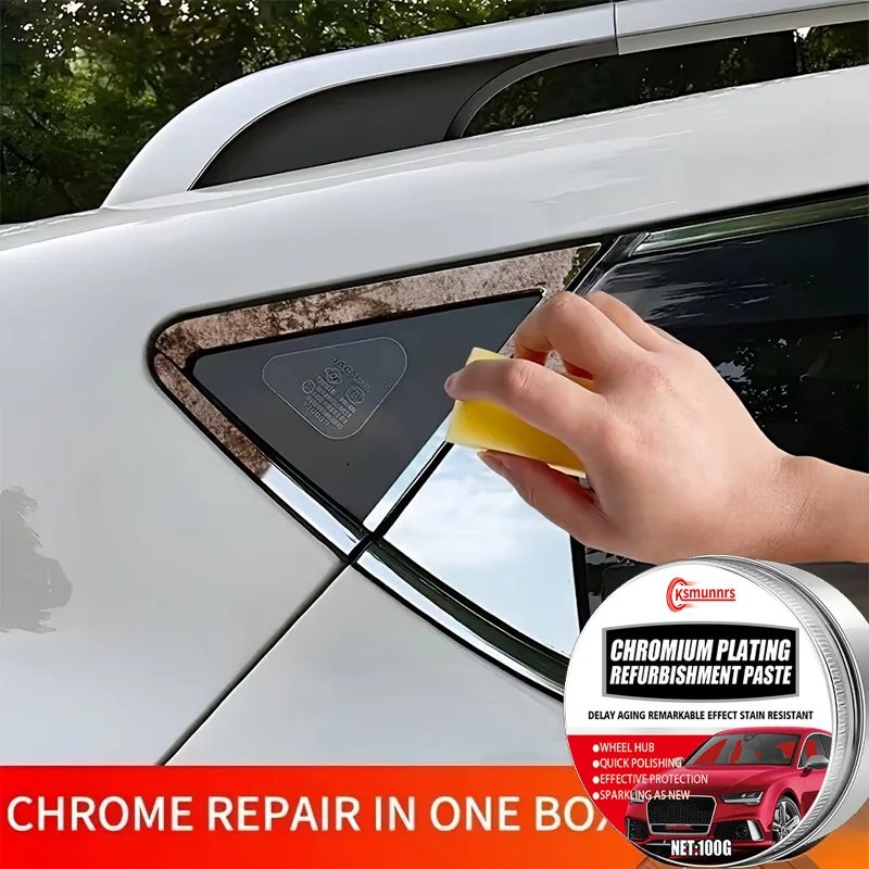 Pasta Cromante per Esterni Auto - Ripara, Rinnova e Rimuove l'Ossidazione per Tutte le Parti Cromate dell'Auto
