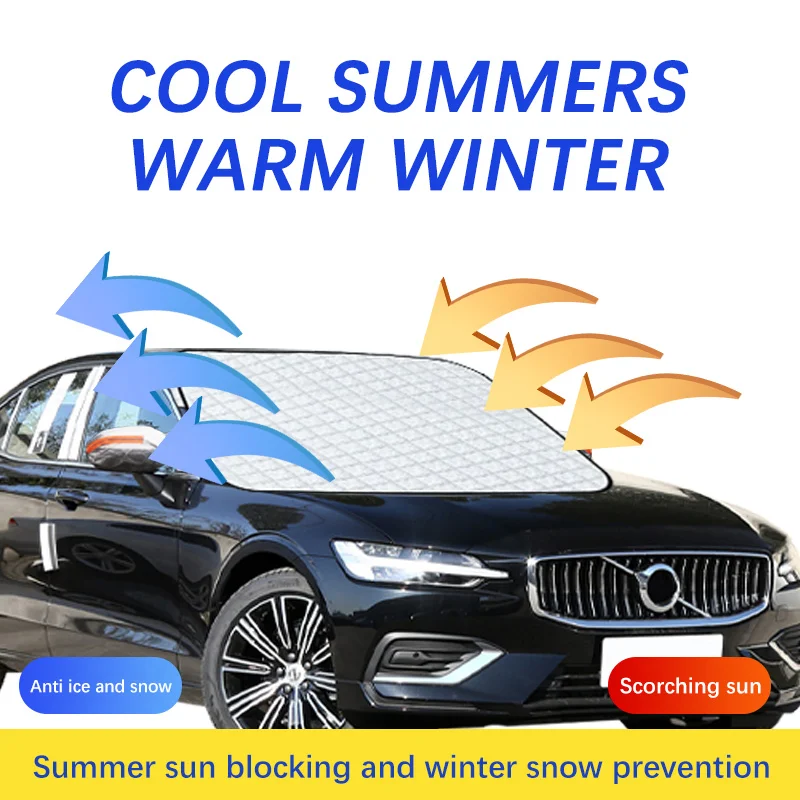 Magnetic Car Windshield Snow Cover Winter Ice-Frost Guard Sun Shade Protector For Volvo S60 2014-2024 Exterior Accessories