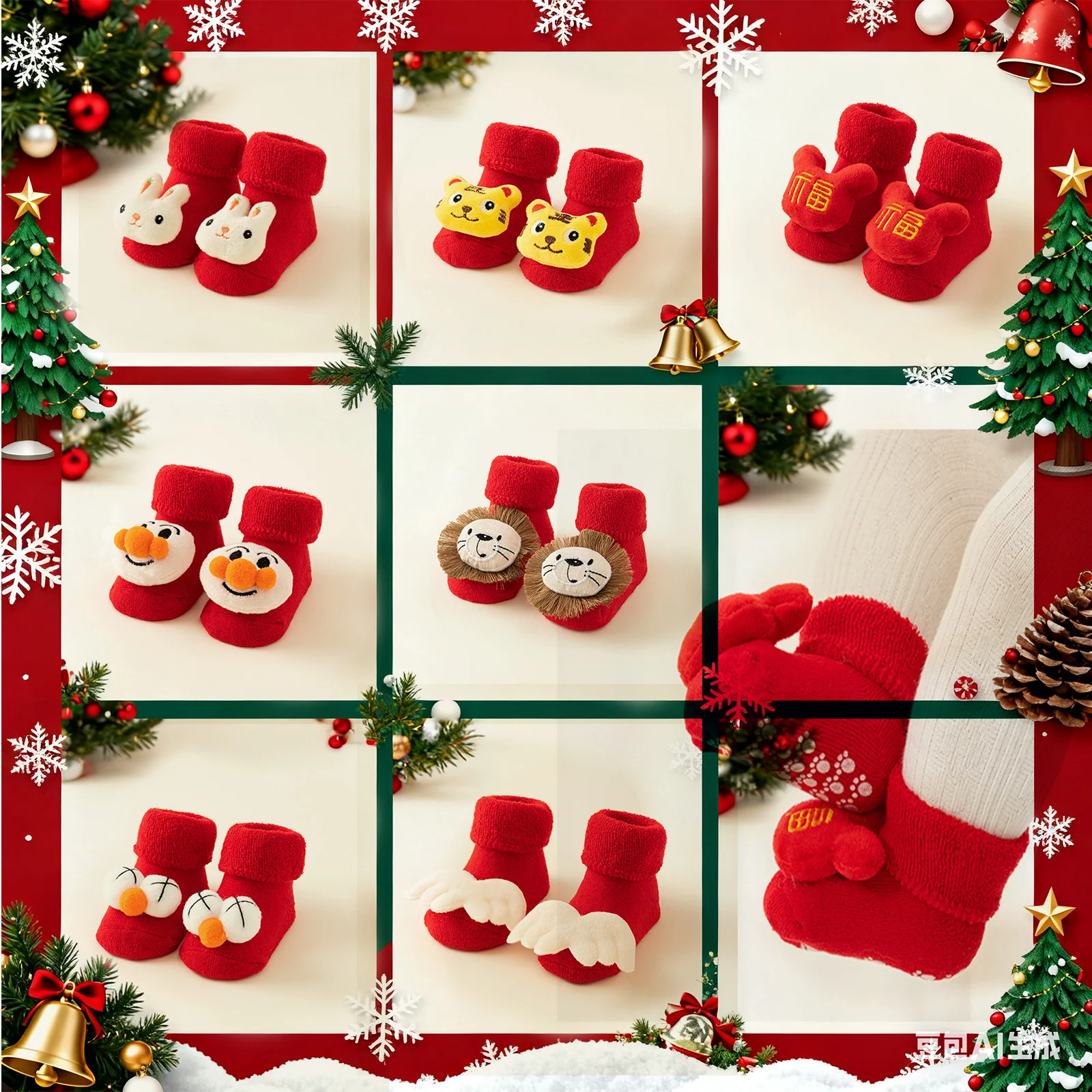 

Velvet Red Looped Walking Socks Warm And Non Slip Floor Socks Christmas Winter Socks Christmas Walking Socks Navidad