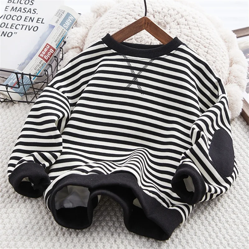 3-12Y Children\'s Striped T-Shirt Long-Sleeved Top For Boys Girls Fashion Kids Sports Clothes Casual Wear Spring Autumn Clothing