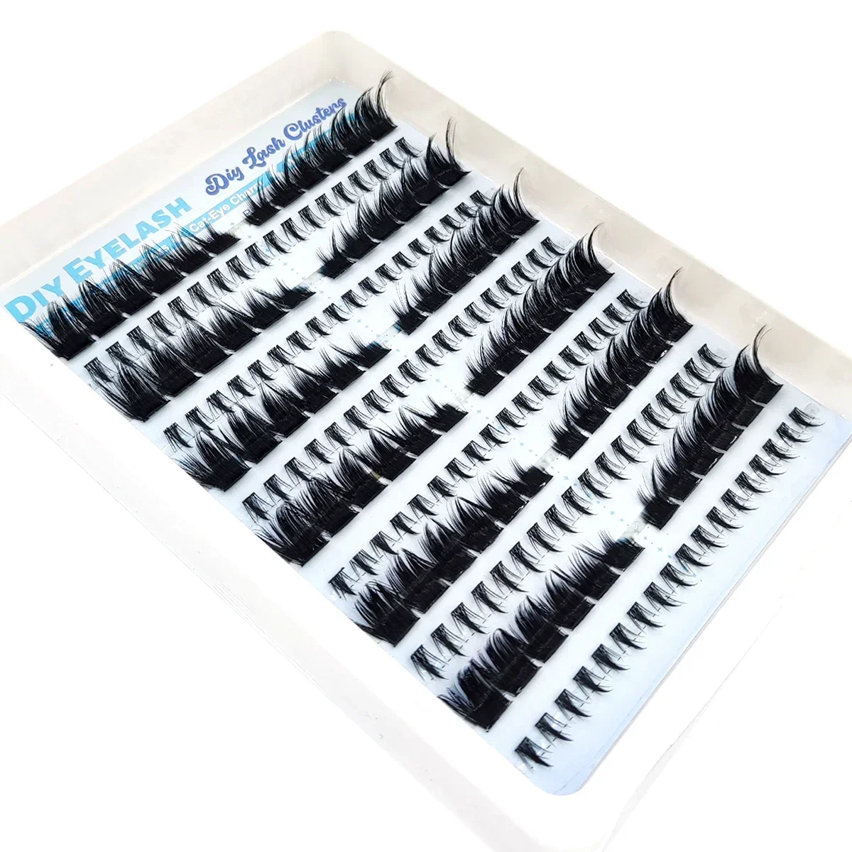 HBZGTLAD new dramatic diagonal fly eyelash cluster eyelash extension bottom eyelash artificial mink strip single eyelash cat eye