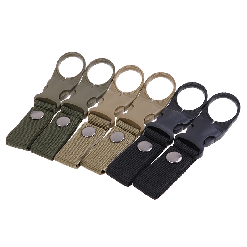 2 Stuks Water Fles Houder Clip Multifunctionele Water Fles Nylon Gesp Haak Klimmen Karabijnhaak Riem Rugzak Hanger Haken