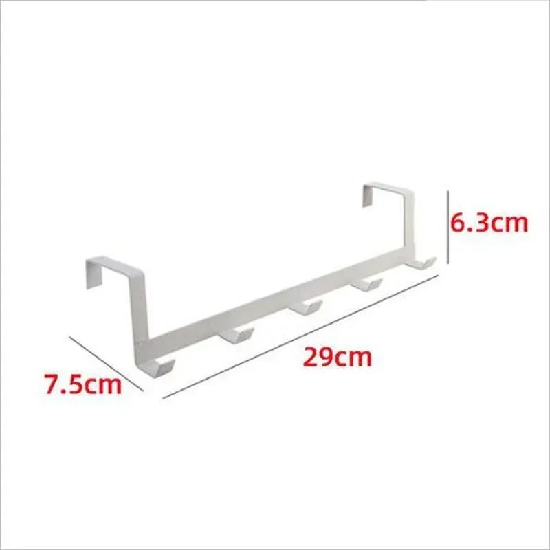 Hook Behind The Door Punch-free Five-row Wrought Iron Clothes Bag Hook Large Load-bearing Hat Sundries Storage Rack image 6