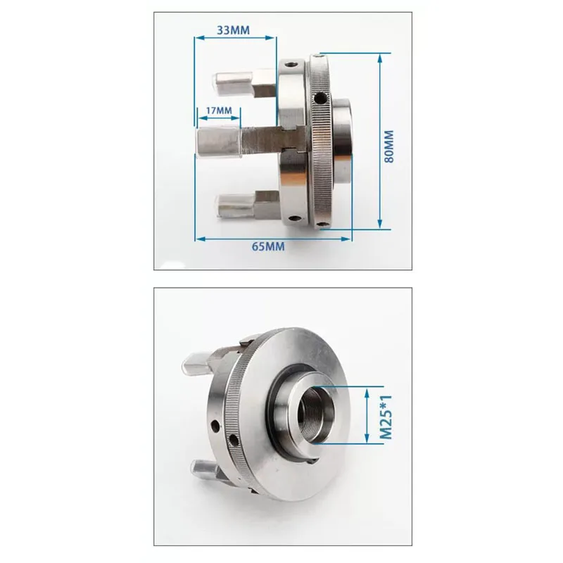 3‑Jaw Self‑Centering Chuck 80mm With Reversible Jaws DIY Jewelry Wood Turning Lathe Clamping Fixture Accessory