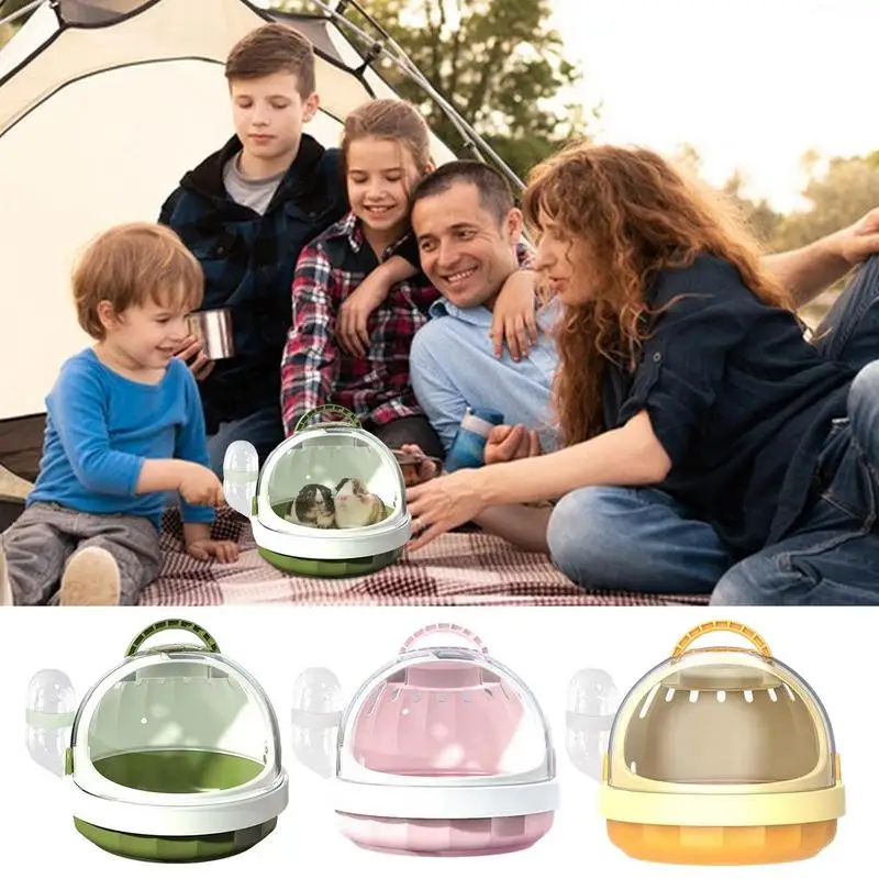 Small Pet Carrier with Water Feeder Hamster Travel Cage for Guinea Pig Hedgehog Pet Bag Ferret Accessories Portable Travel Case